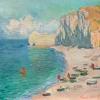 Claude Monet - Étretat: The Beach and the Falaise d'Amont Variante 2