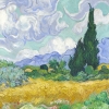 Vincent van Gogh - Wheat Field with Cypresses Variante 2
