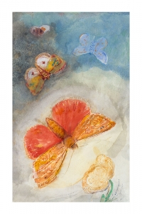 Odilon Redon - Papillons et fleur