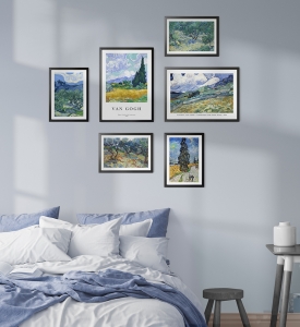 Bilderwand Van Gogh - Landscape and Cypresses