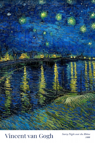 Vincent van Gogh - Starry Night Over the Rhone Variante 1 | 13x18 cm | Premium-Papier