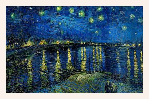 Vincent van Gogh - Starry Night Over the Rhone Variante 3 | 20x30 cm | Premium-Papier