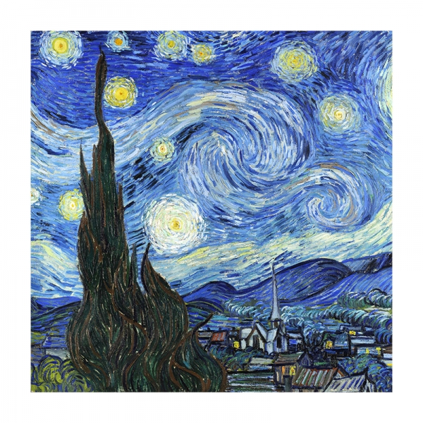 Vincent van Gogh - Starry Night Variante 1 | 60x60 cm | Premium-Papier wasserfest