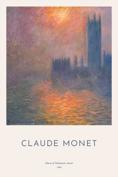 Claude Monet - The Houses of Parliament Variante 1 | 30x45 cm | Premium-Papier