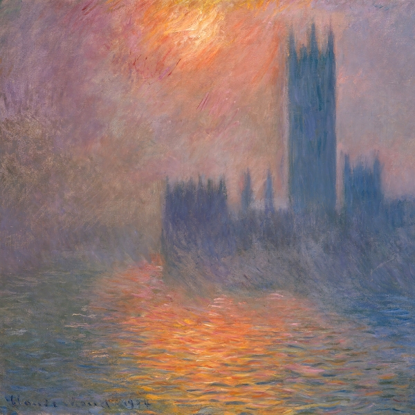 Claude Monet - The Houses of Parliament Variante 1 | 60x60 cm | Premium-Papier