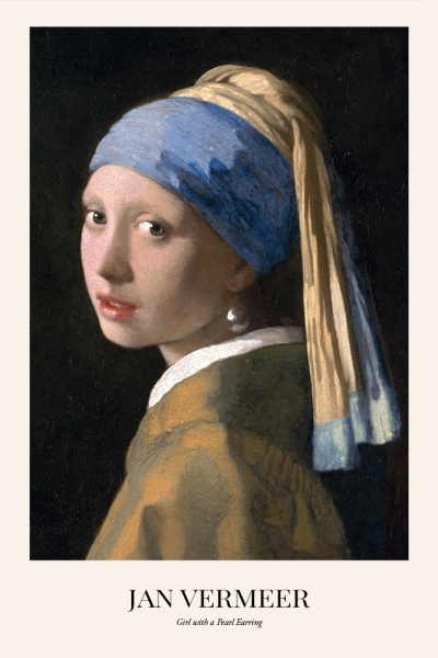 Jan Vermeer - Girl with a Pearl Earring Variante 1 | 40x60 cm | Premium-Papier