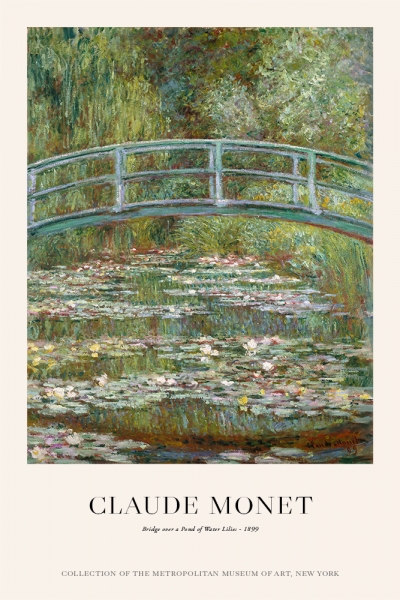 Claude Monet - Bridge over a Pond of Water Lilies Variante 1 | 30x45 cm | Premium-Papier