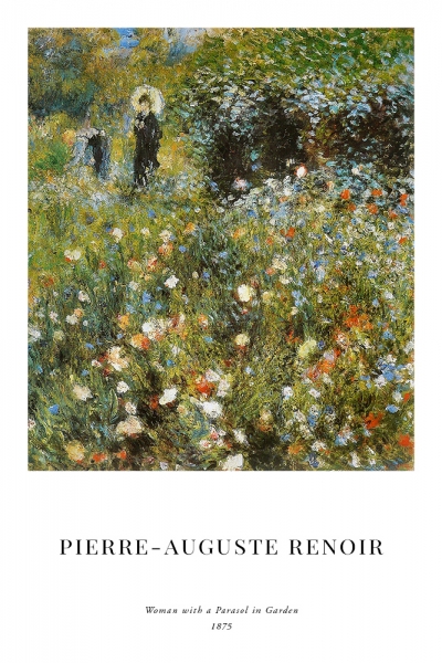 Pierre-Auguste Renoir - Woman with a Parasol in a Garden Variante 1 | 30x45 cm | Premium-Papier