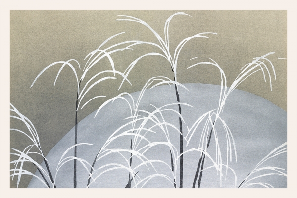 Kamisaka Sekka - Moon and Grass Variante 1 | 20x30 cm | Premium-Papier