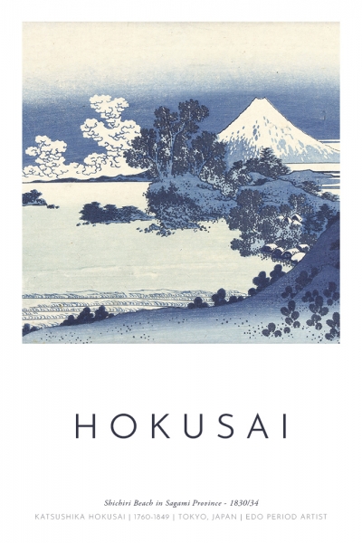 Katsushika Hokusai - Shichiri Beach in Sagami Province Variante 1 | 30x45 cm | Premium-Papier