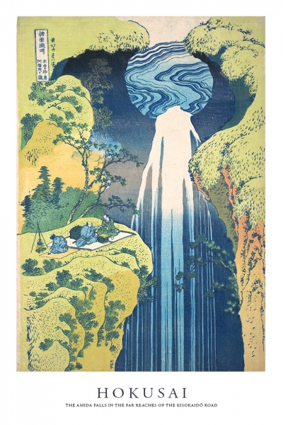 Katsushika Hokusai - The Amida Falls in the Far Reaches of the Kisokaido Road Variante 1 | 13x18 cm | Premium-Papier