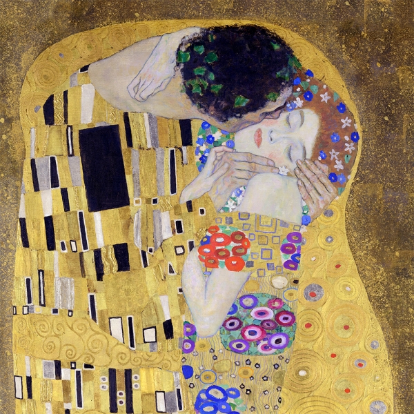 Gustav Klimt - The Kiss Variante 1 | 60x60 cm | Premium-Papier