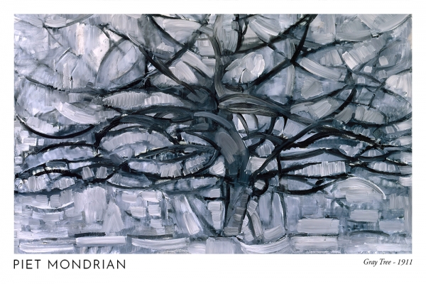 Piet Mondrian - Gray Tree Variante 1 | 60x90 cm | Premium-Papier wasserfest
