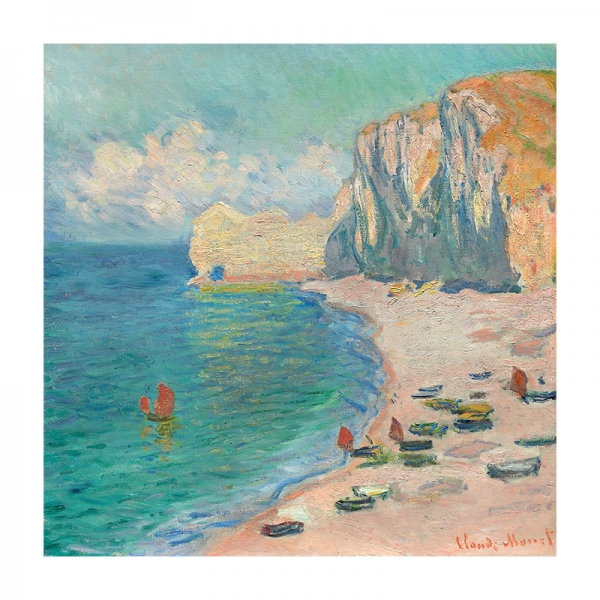 Claude Monet - Étretat: The Beach and the Falaise d'Amont Variante 1 | 60x60 cm | Premium-Papier