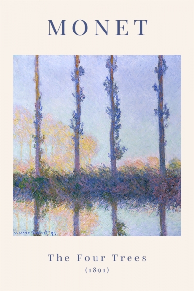Claude Monet - The Four Trees Variante 1 | 60x90 cm | Premium-Papier wasserfest