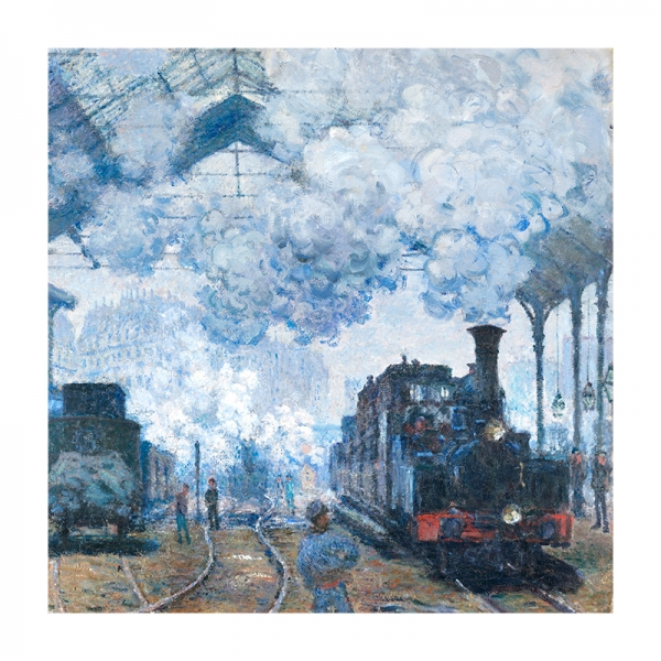Claude Monet - The Gare Saint-Lazare: Arrival of a Train Variante 1 | 40x40 cm | Premium-Papier