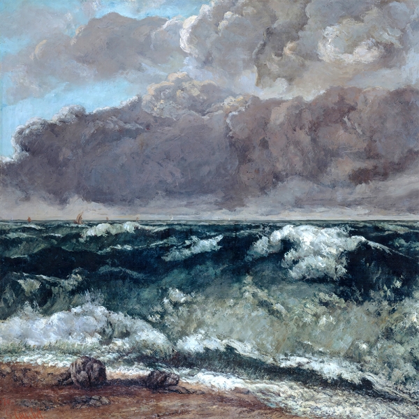 Gustave Courbet - La vague Variante 1 | 60x60 cm | Premium-Papier wasserfest