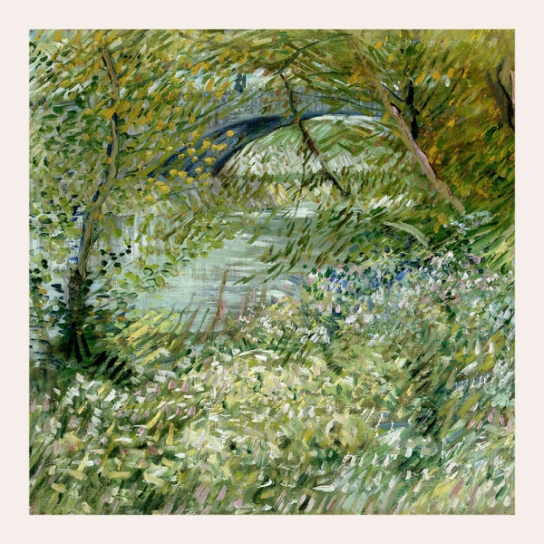 Vincent van Gogh - River Bank in Springtime Variante 1 | 40x40 cm | Premium-Papier