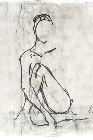 Female Sketch on Grey No. 3 Variante 1 | 13x18 cm | Premium-Papier