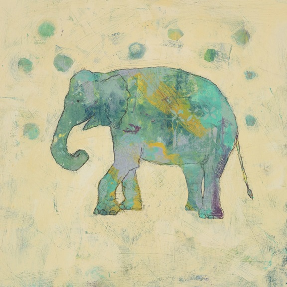 Teal & Beige Elephant 