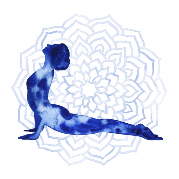 Blue Yoga No. 6 Variante 1 | 40x40 cm | Premium-Papier
