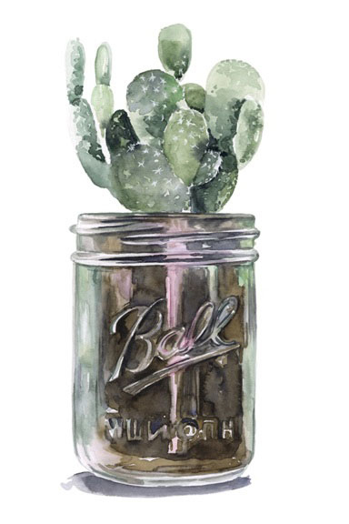 Cactus Jar No. 2 Variante 1 | 13x18 cm | Premium-Papier